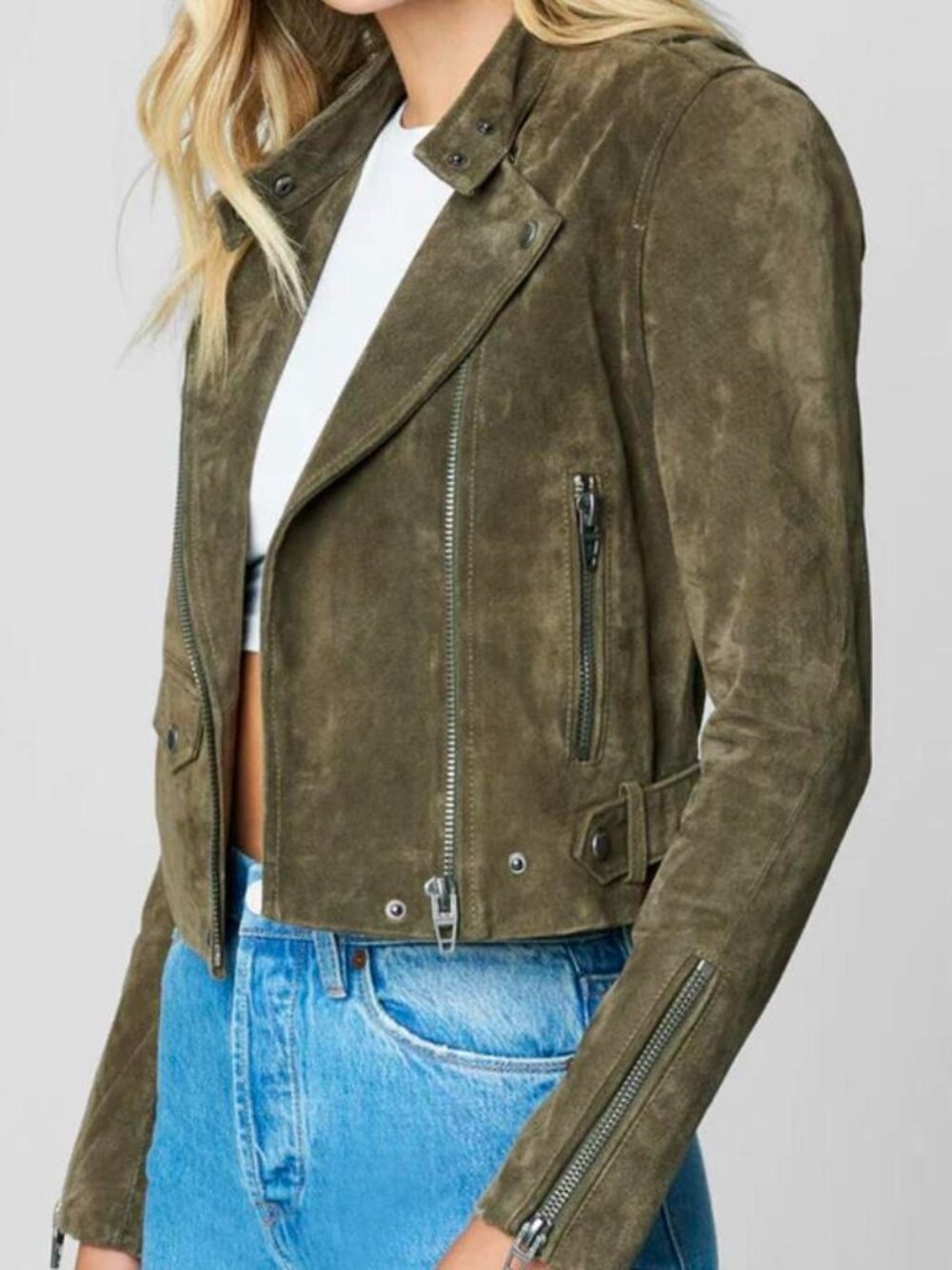 Blank NYC Dark Brown Suede Leather Jacket